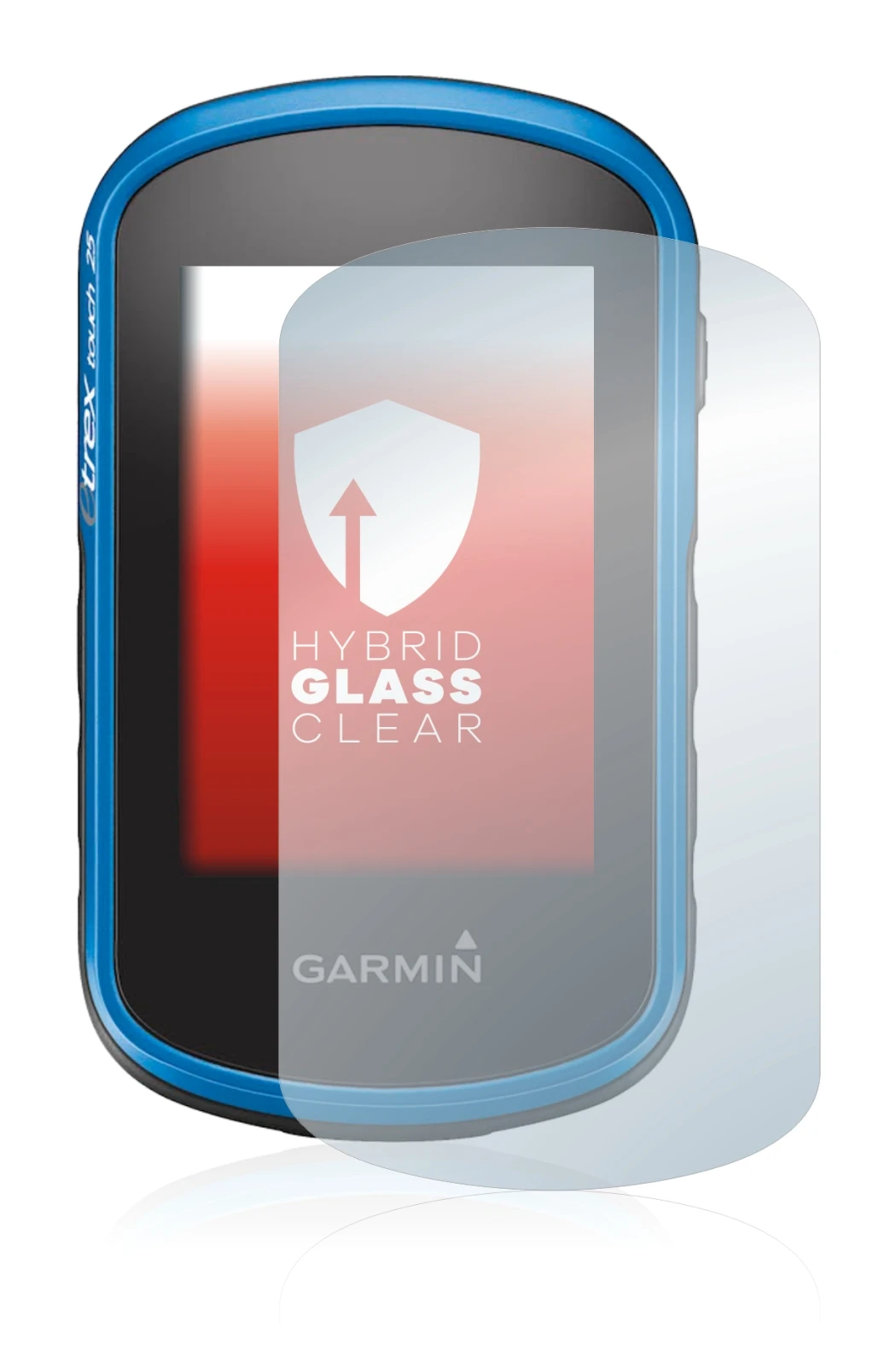 Image of the device Garmin eTrex Touch 25 with a wide variety of screen protectors.