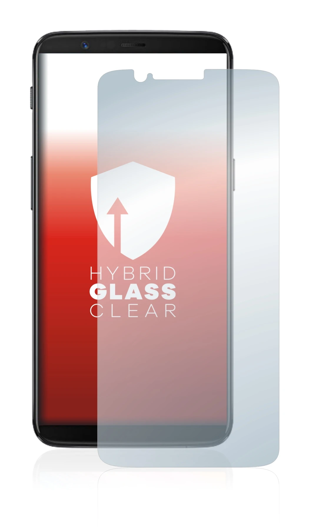 Image of the device OnePlus 5T with a wide variety of screen protectors.
