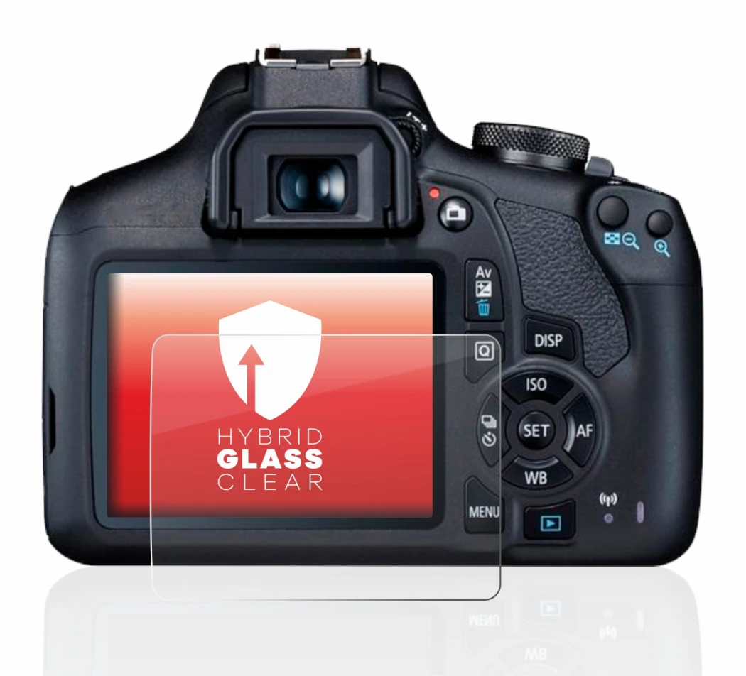 Image of the device Canon EOS 2000D with a wide variety of screen protectors.