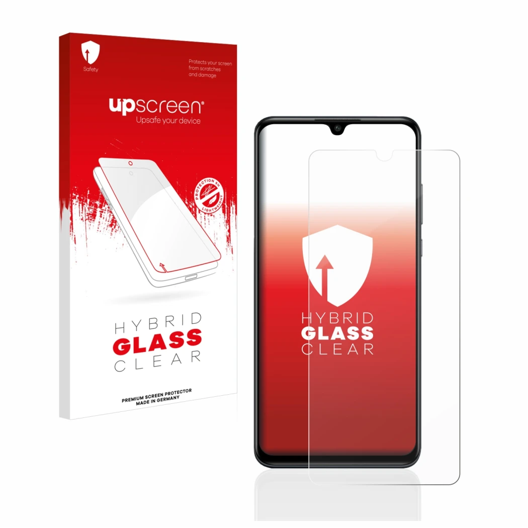 Front side of a product packaging with the brand logo upscreen. Next to it is the device Huawei P30 lite shown with the corres