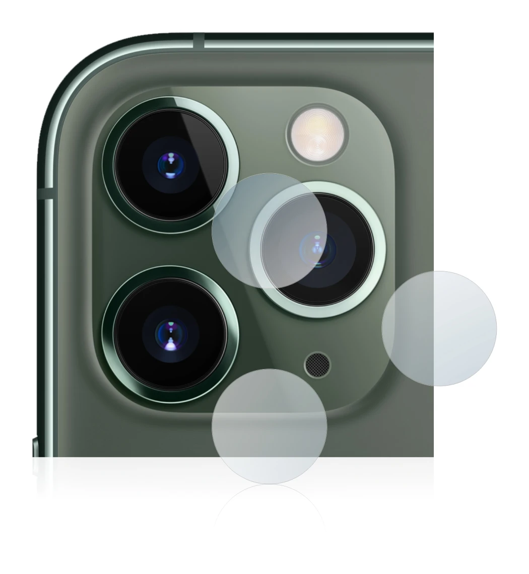 Image of the device Apple iPhone 11 Pro Max (ONLY Camera Lens) with a wide variety of screen protectors.