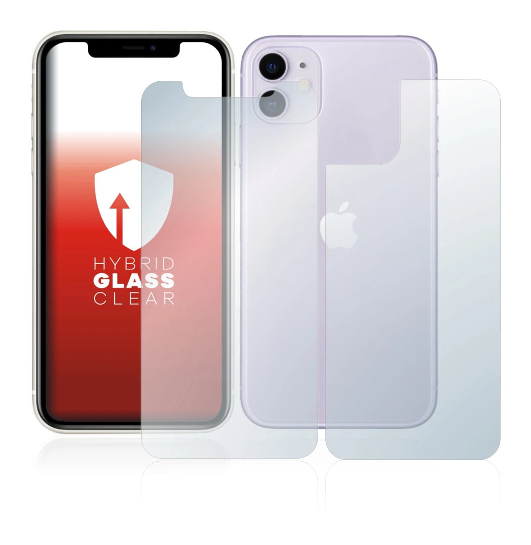 Image of the device Apple iPhone 11 (Front+Back) with a wide variety of screen protectors.
