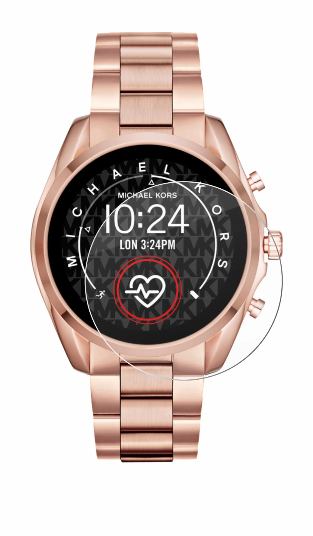 Image of the device Michael Kors Access Bradshaw 2 with a wide variety of screen protectors.