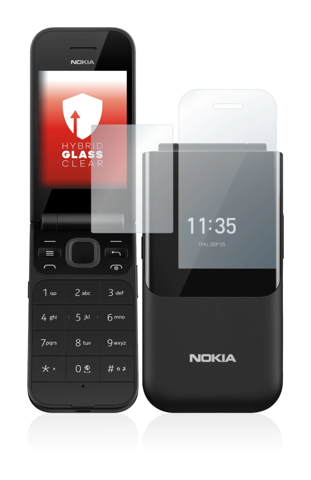 Image of the device Nokia 2720 Flip with a wide variety of screen protectors.