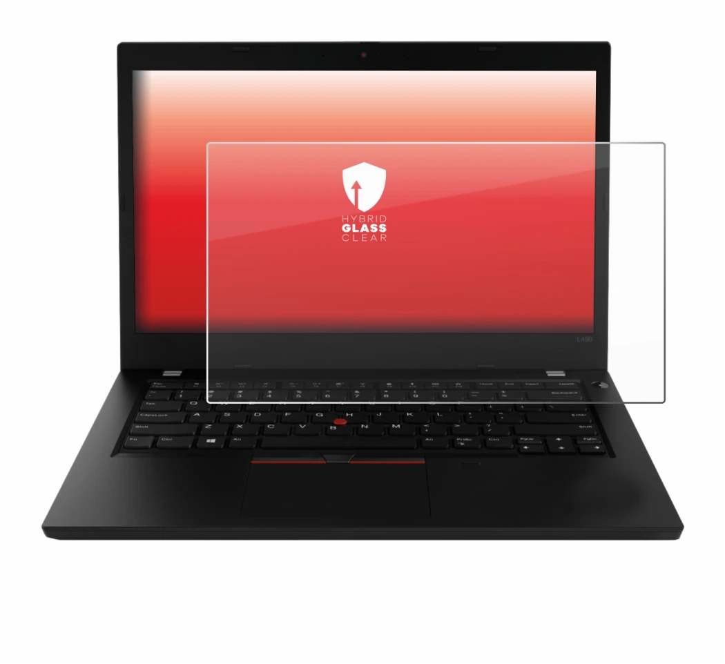 Image of the device Lenovo ThinkPad L490 with a wide variety of screen protectors.