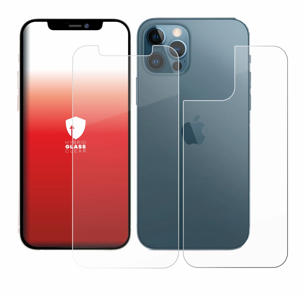 Image of the device Apple iPhone 12 Pro (Front+Back) with a wide variety of screen protectors.