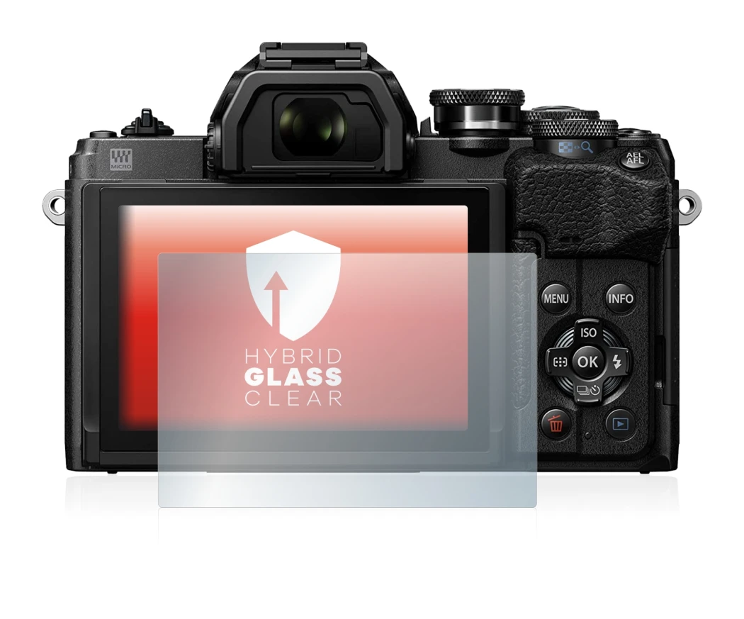 Image of the device Olympus OM-D E-M10 Mark IV with a wide variety of screen protectors.