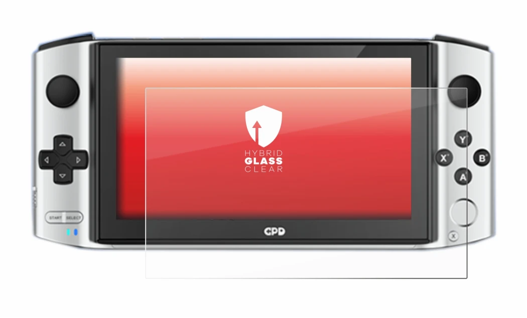 Image of the device GPD Win 3 with a wide variety of screen protectors.