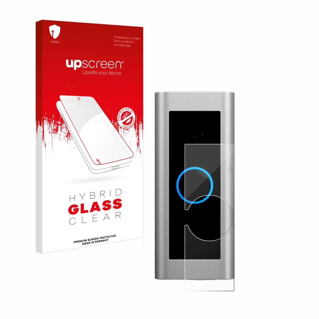 Front side of a product packaging with the brand logo upscreen. Next to it is the device Ring Video Doorbell Pro 2 shown with 