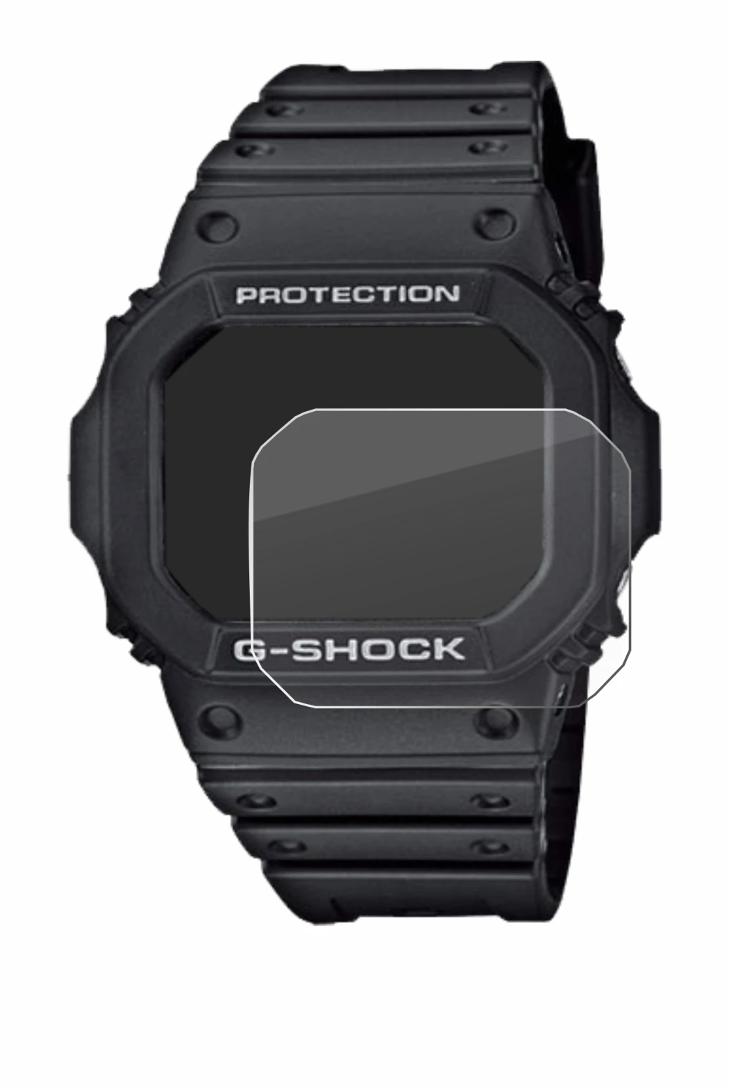 Image of the device Casio G-Shock GW-M5610-1ER with a wide variety of screen protectors.