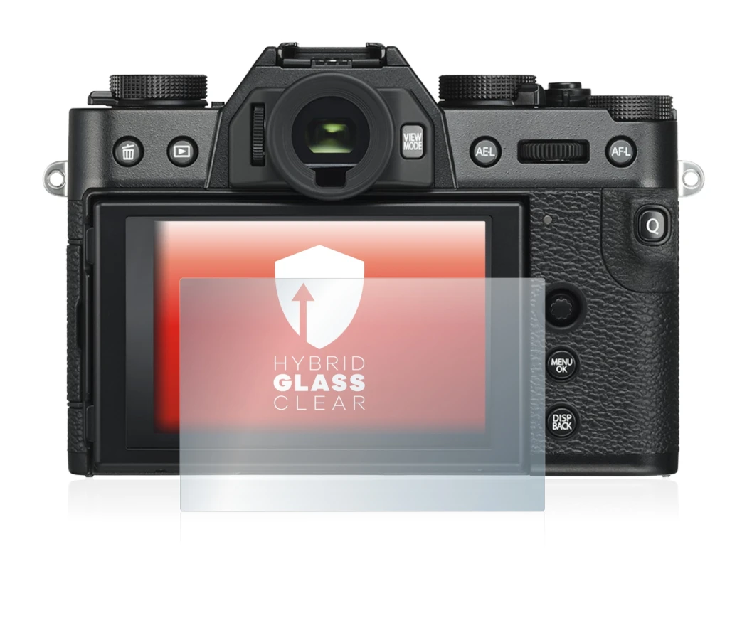 Image of the device Fujifilm X-T30 ll with a wide variety of screen protectors.