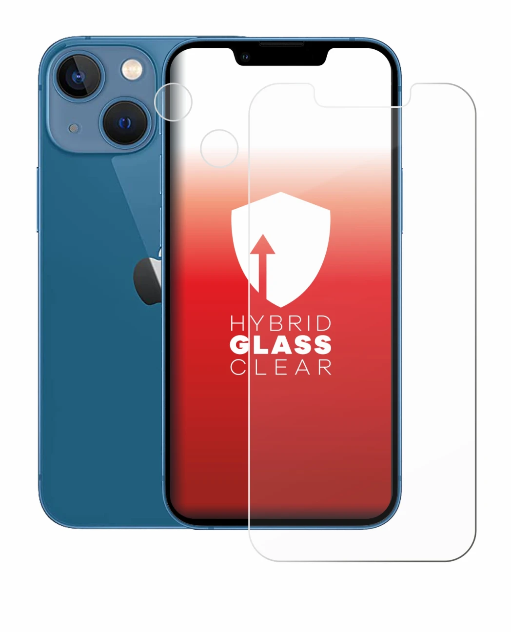 Image of the device Apple iPhone 13 mini (Front+Camera) with a wide variety of screen protectors.