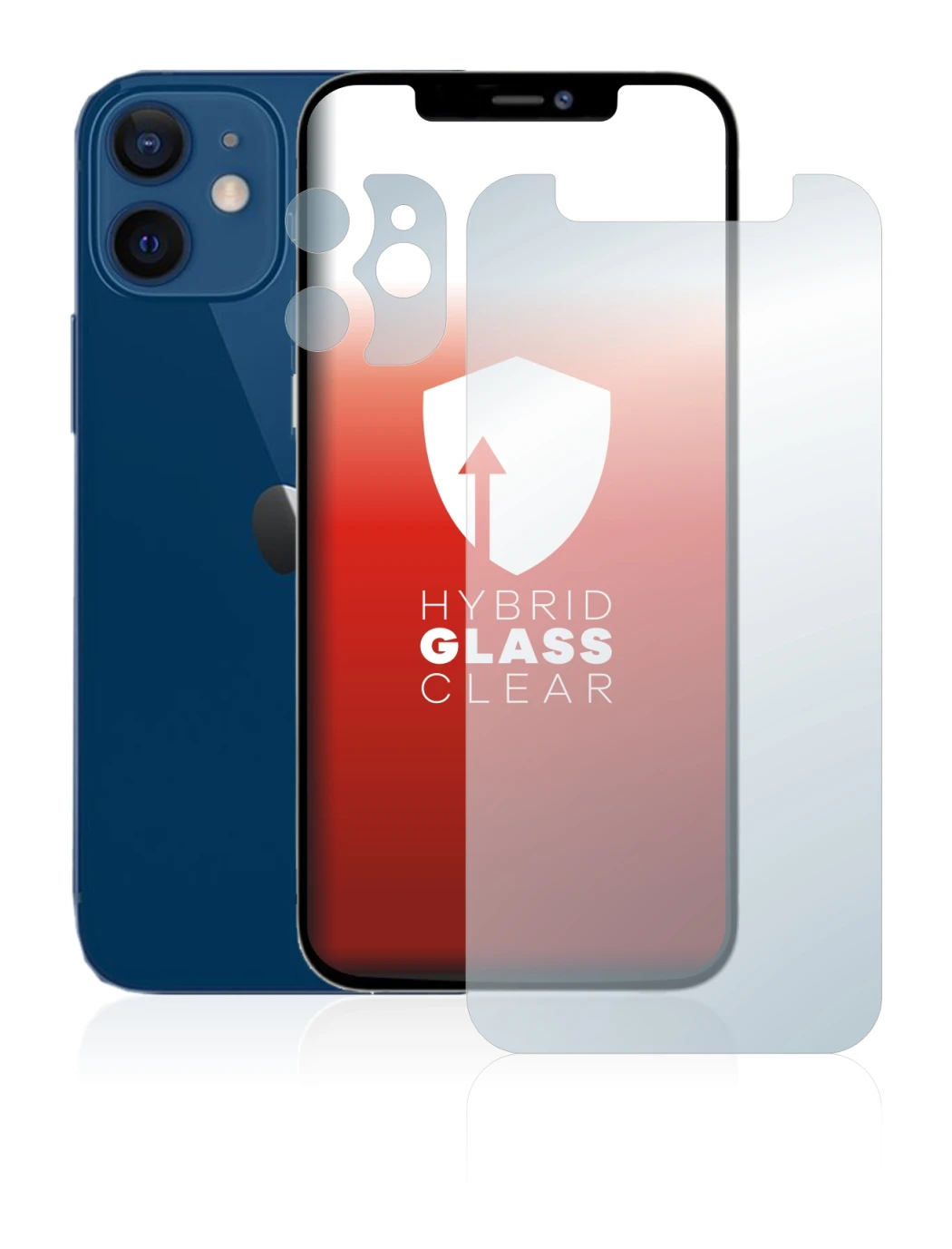 Image of the device Apple iPhone 12 mini (Front+Camera) with a wide variety of screen protectors.