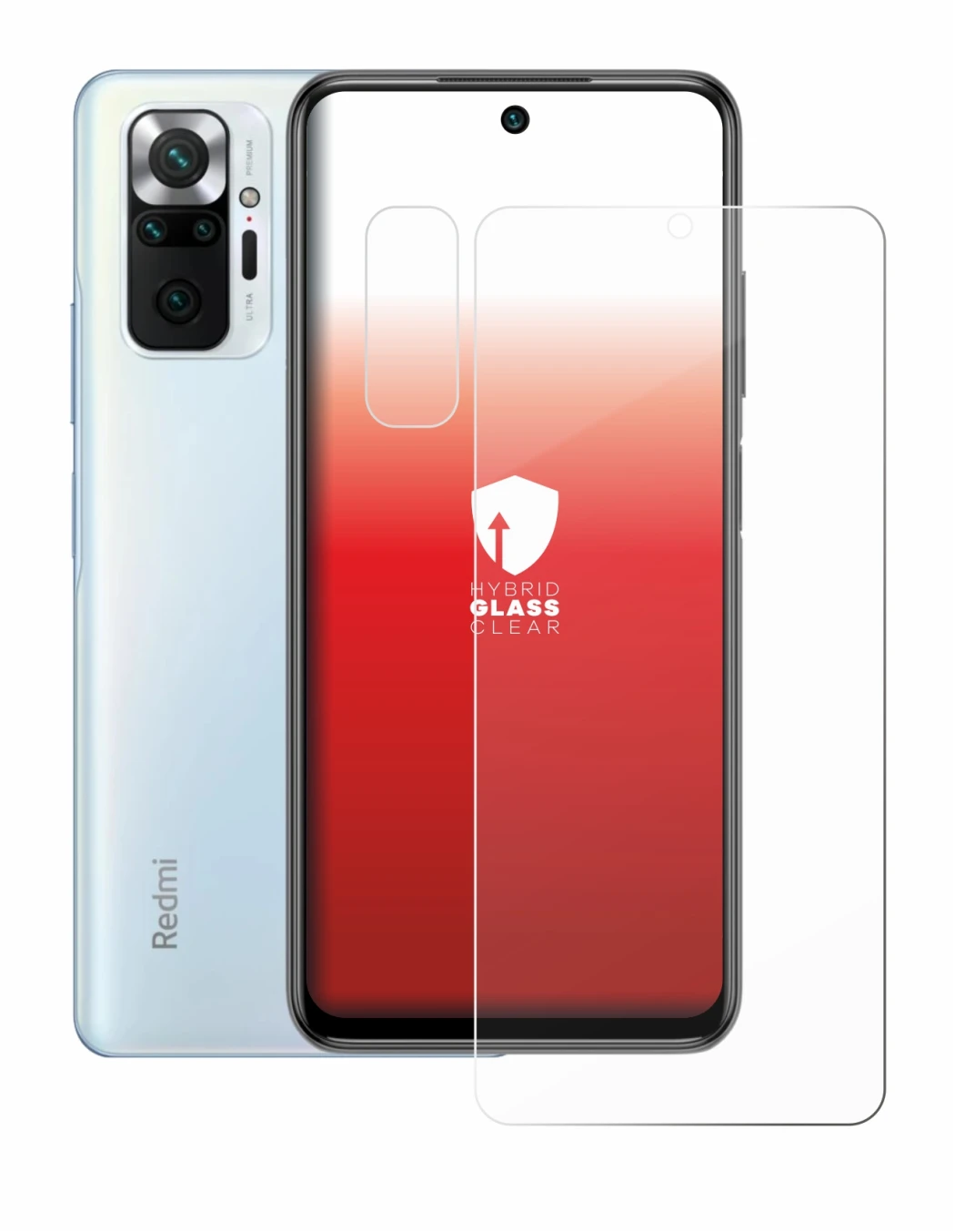 Image of the device Xiaomi Redmi Note 10 Pro (Front+Camera) with a wide variety of screen protectors.