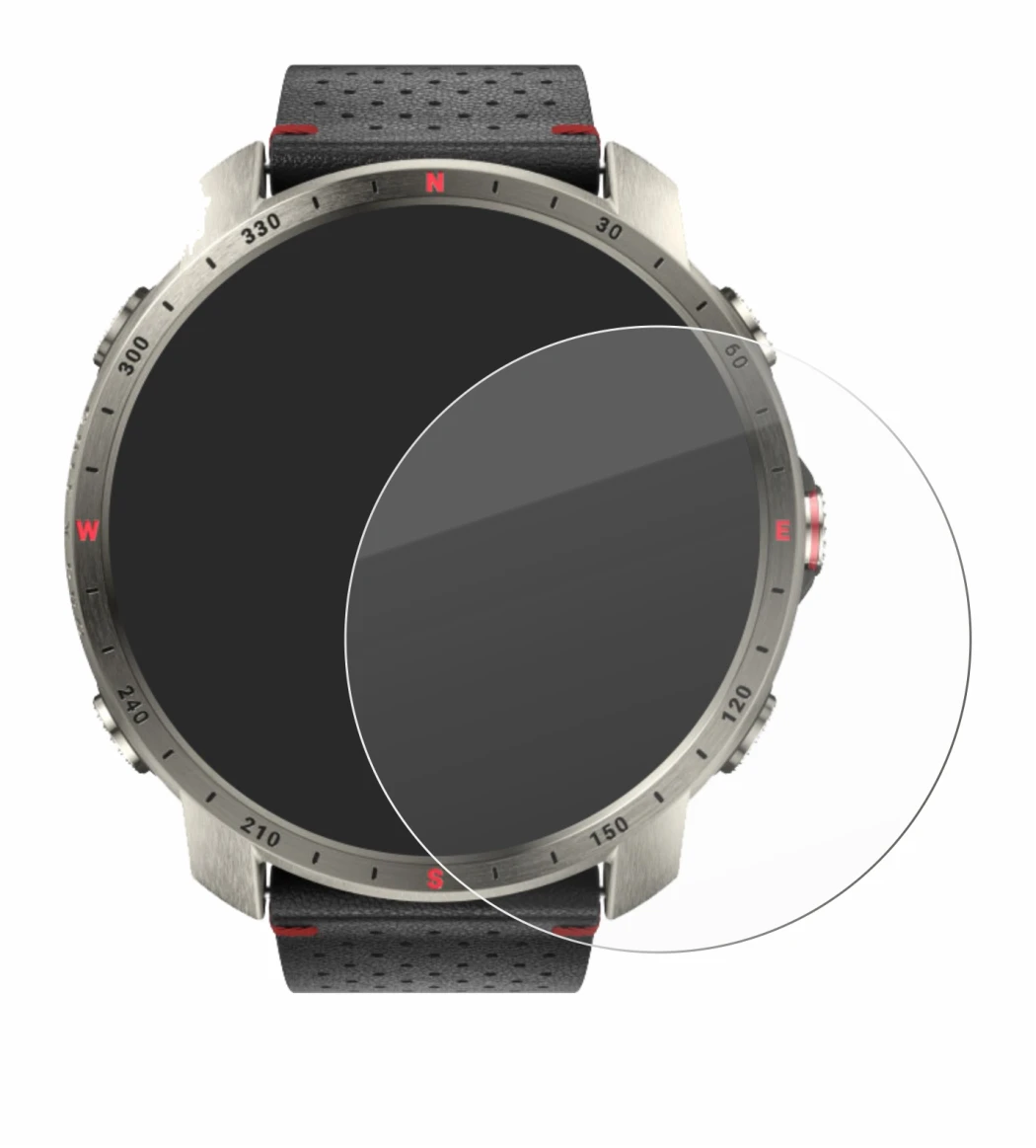 Image of the device Polar Grit X Pro Titan with a wide variety of screen protectors.