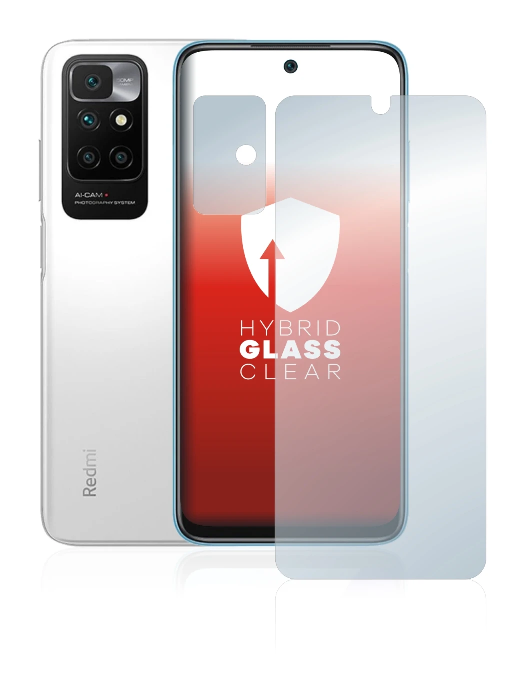 Image of the device Xiaomi Redmi 10 (Front+Camera) with a wide variety of screen protectors.