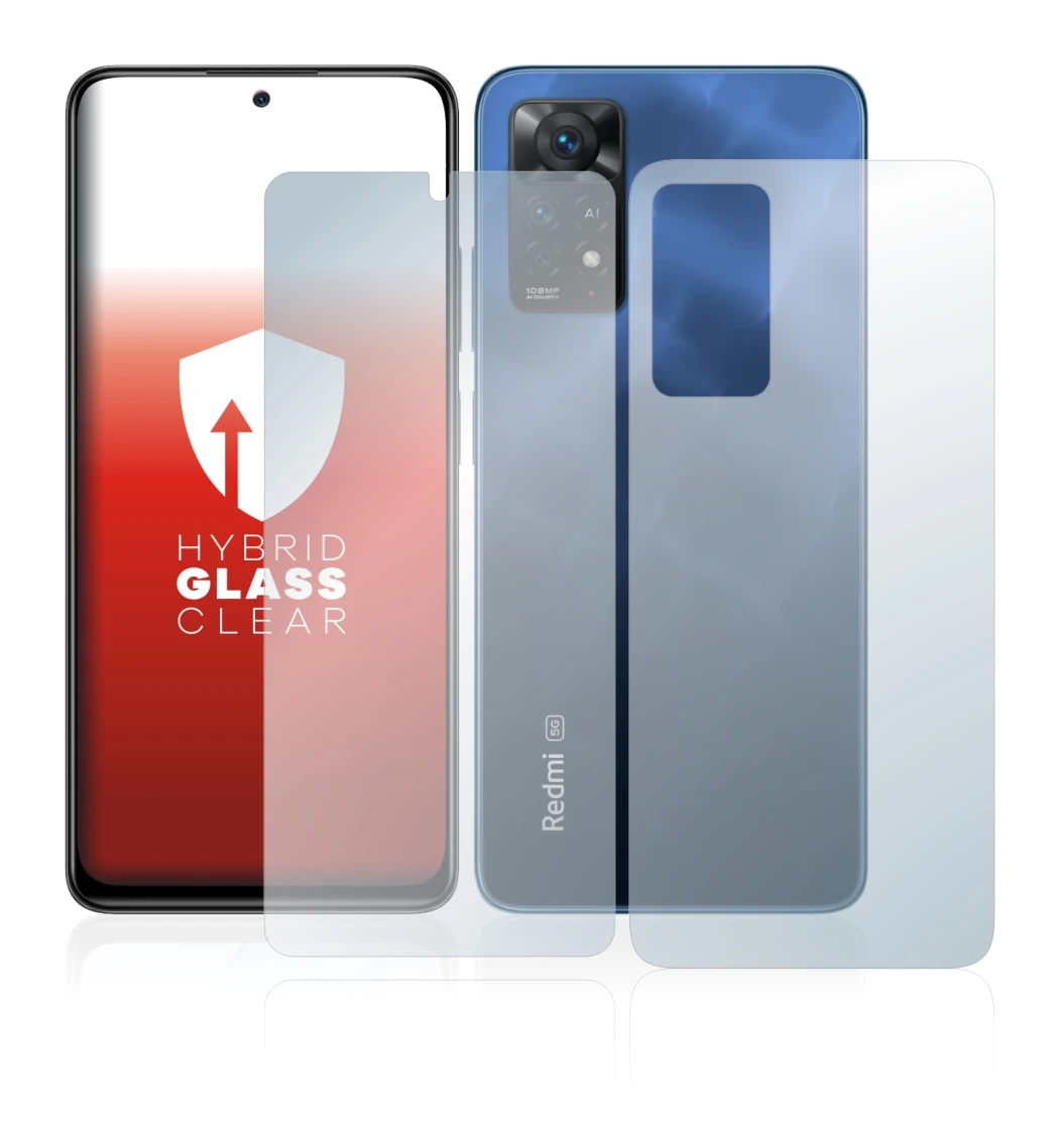 Image of the device Xiaomi Redmi Note 11 Pro 5G (Front+Back) with a wide variety of screen protectors.