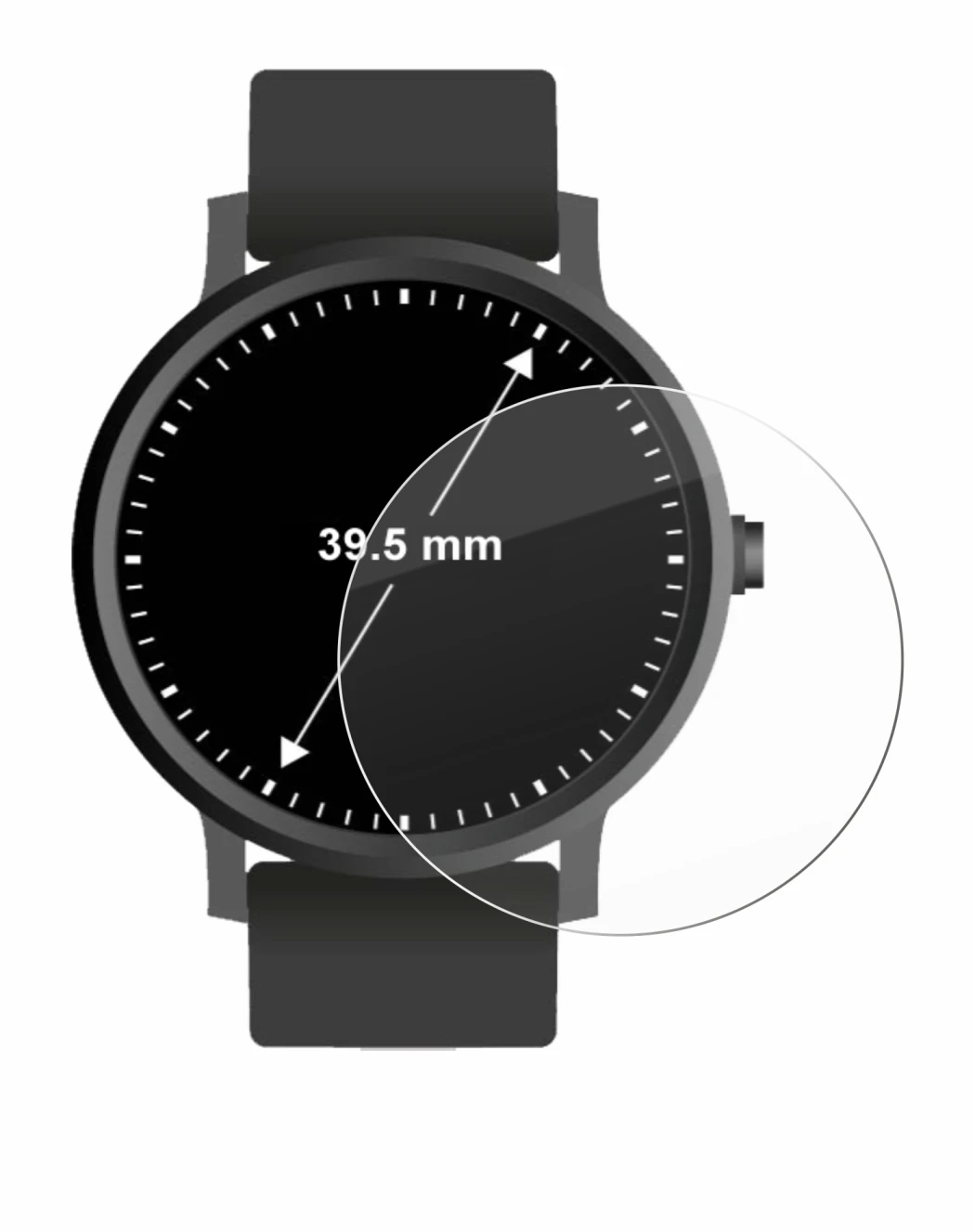 Image of the device Watches (Circular, ø: 39.5 mm) with a wide variety of screen protectors.