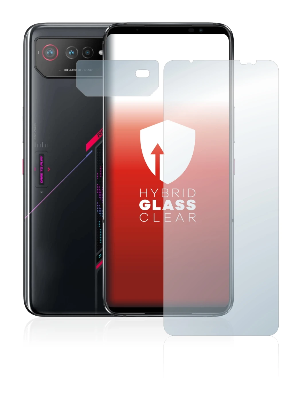 Image of the device ASUS ROG Phone 6 (Front+Camera) with a wide variety of screen protectors.