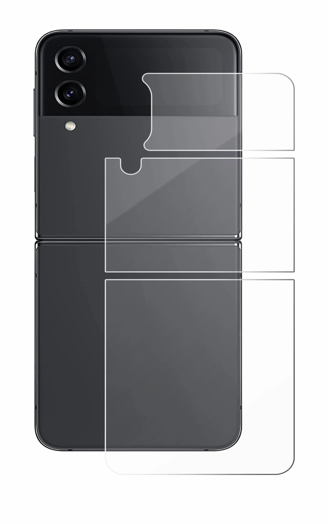 Image of the device Samsung Galaxy Z Flip 4 (Back) with a wide variety of screen protectors.