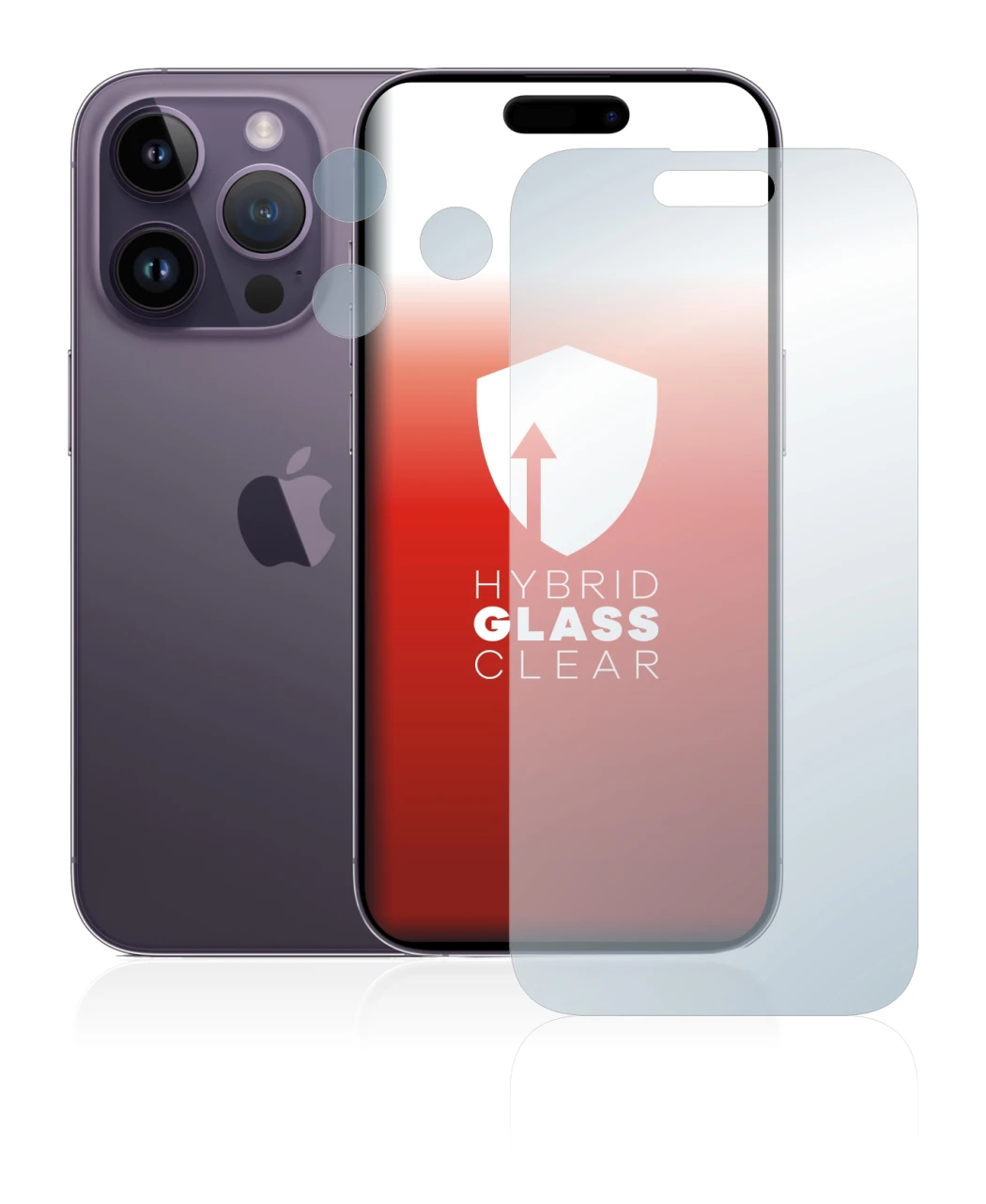 Image of the device Apple iPhone 14 Pro (Front+Camera) with a wide variety of screen protectors.