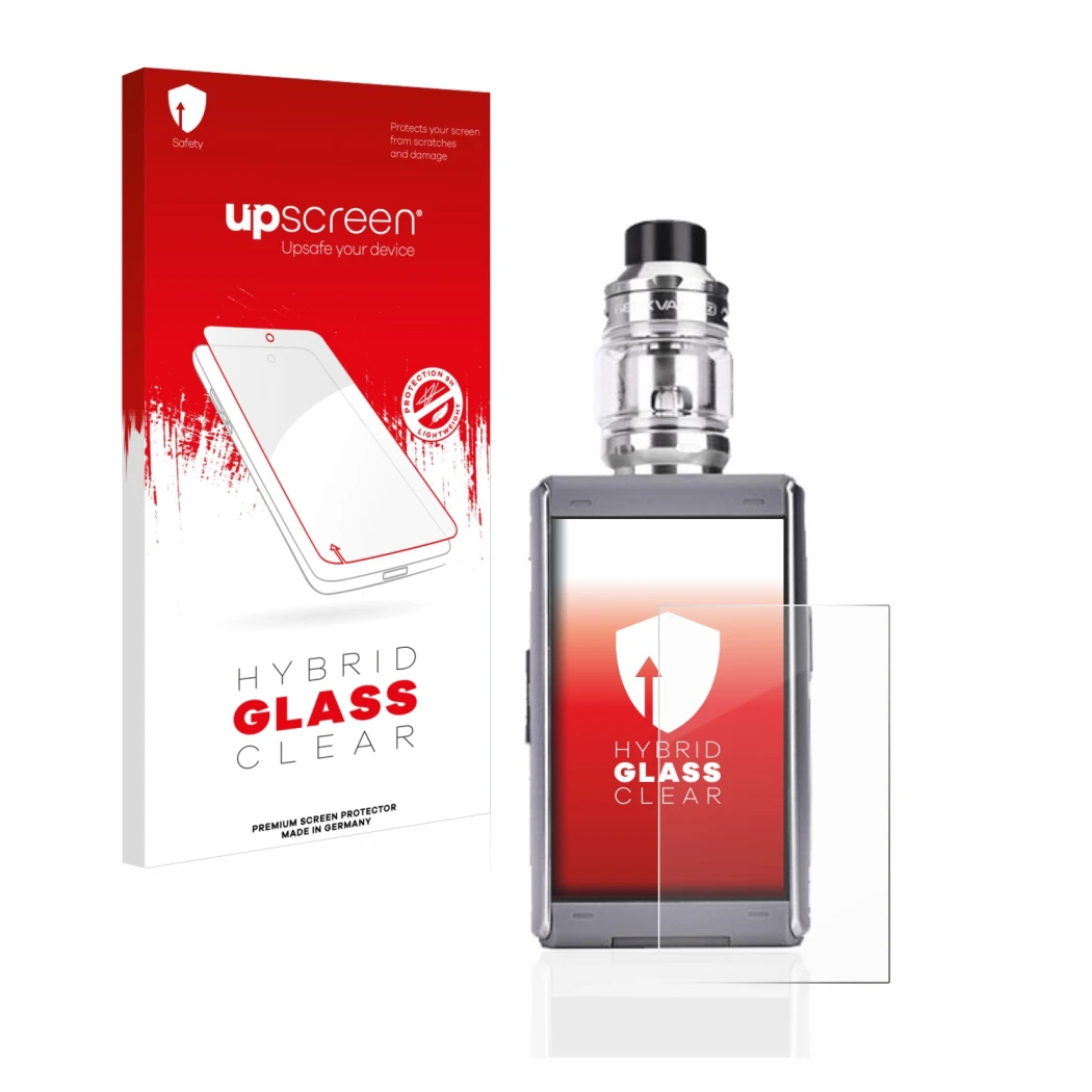 Front side of a product packaging with the brand logo upscreen. Next to it is the device GeekVape T200 shown with the correspo