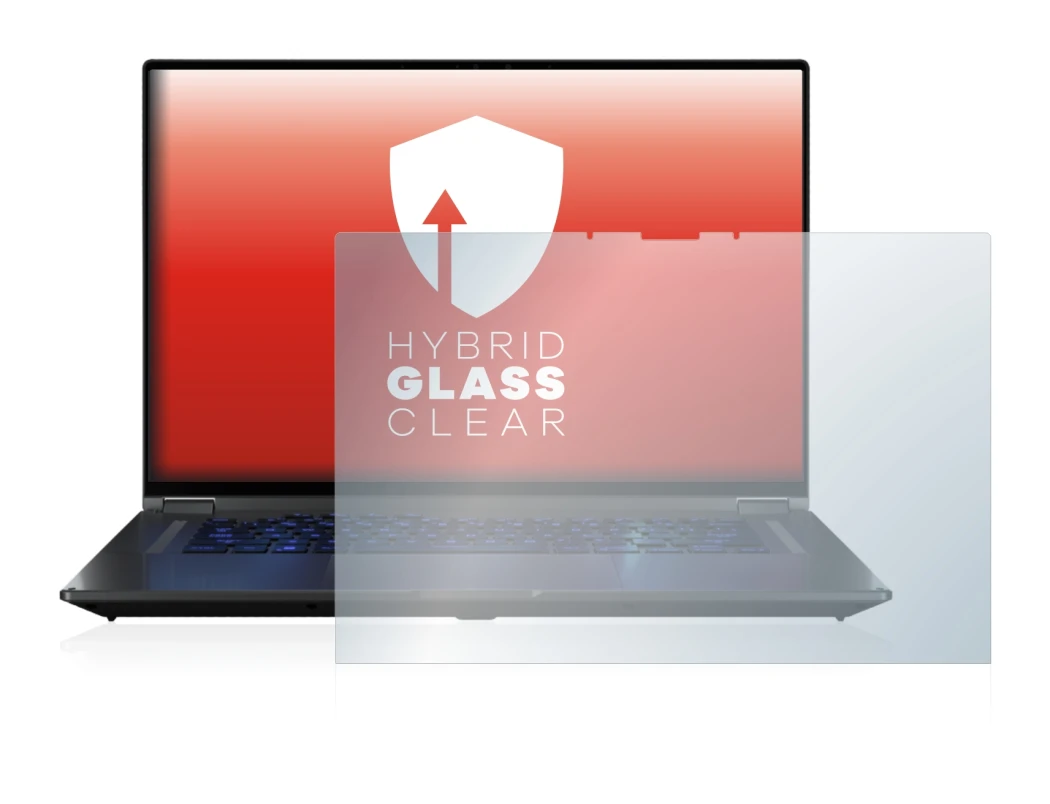 Image of the device ASUS ROG Flow X16 with a wide variety of screen protectors.