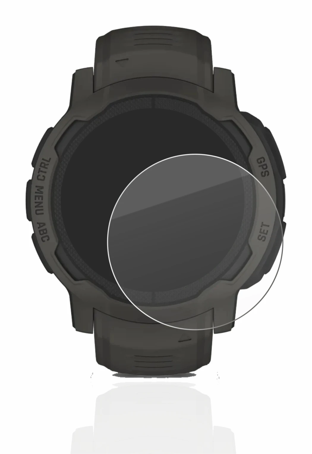 Image of the device Garmin Instinct 2 Solar with a wide variety of screen protectors.