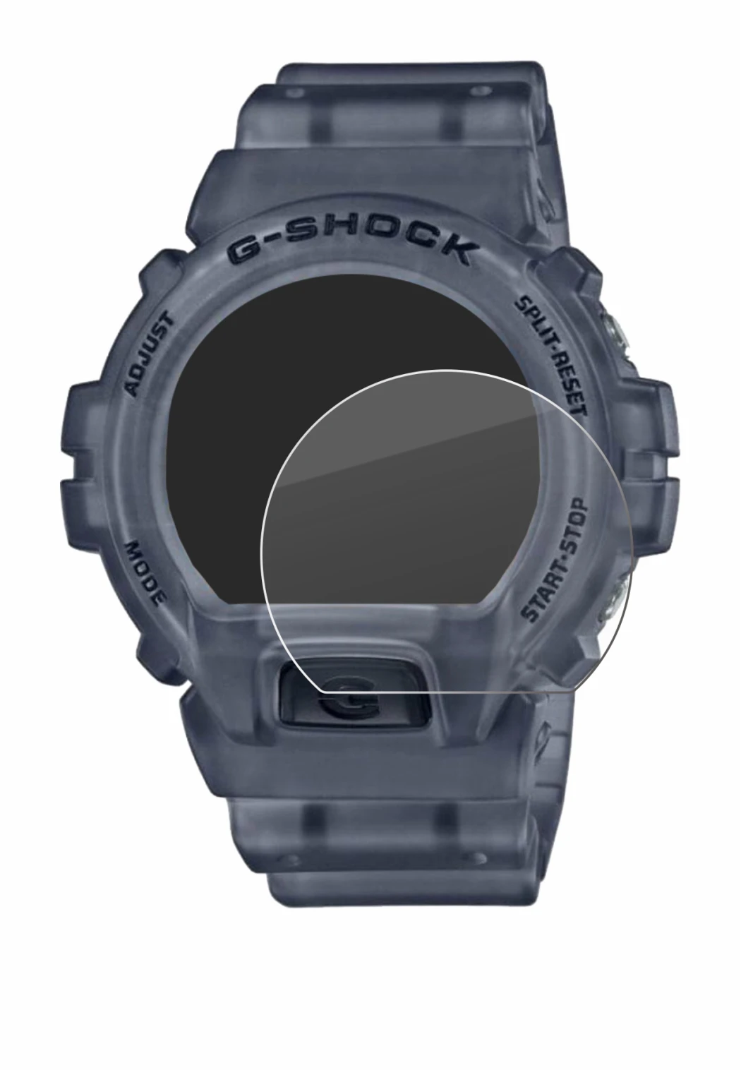 Image of the device Casio G-Shock DW-6900 with a wide variety of screen protectors.
