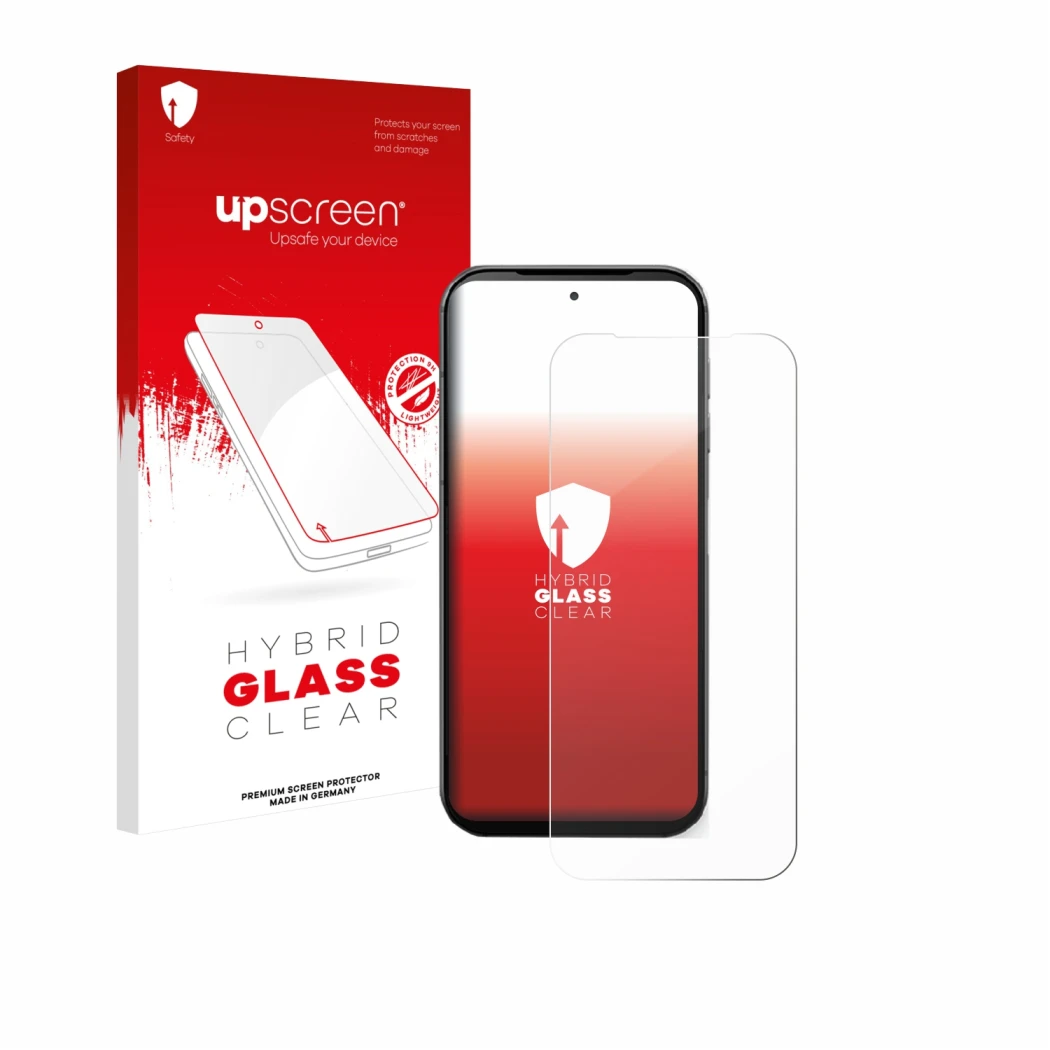 Front side of a product packaging with the brand logo upscreen. Next to it is the device Fairphone 5 shown with the correspond