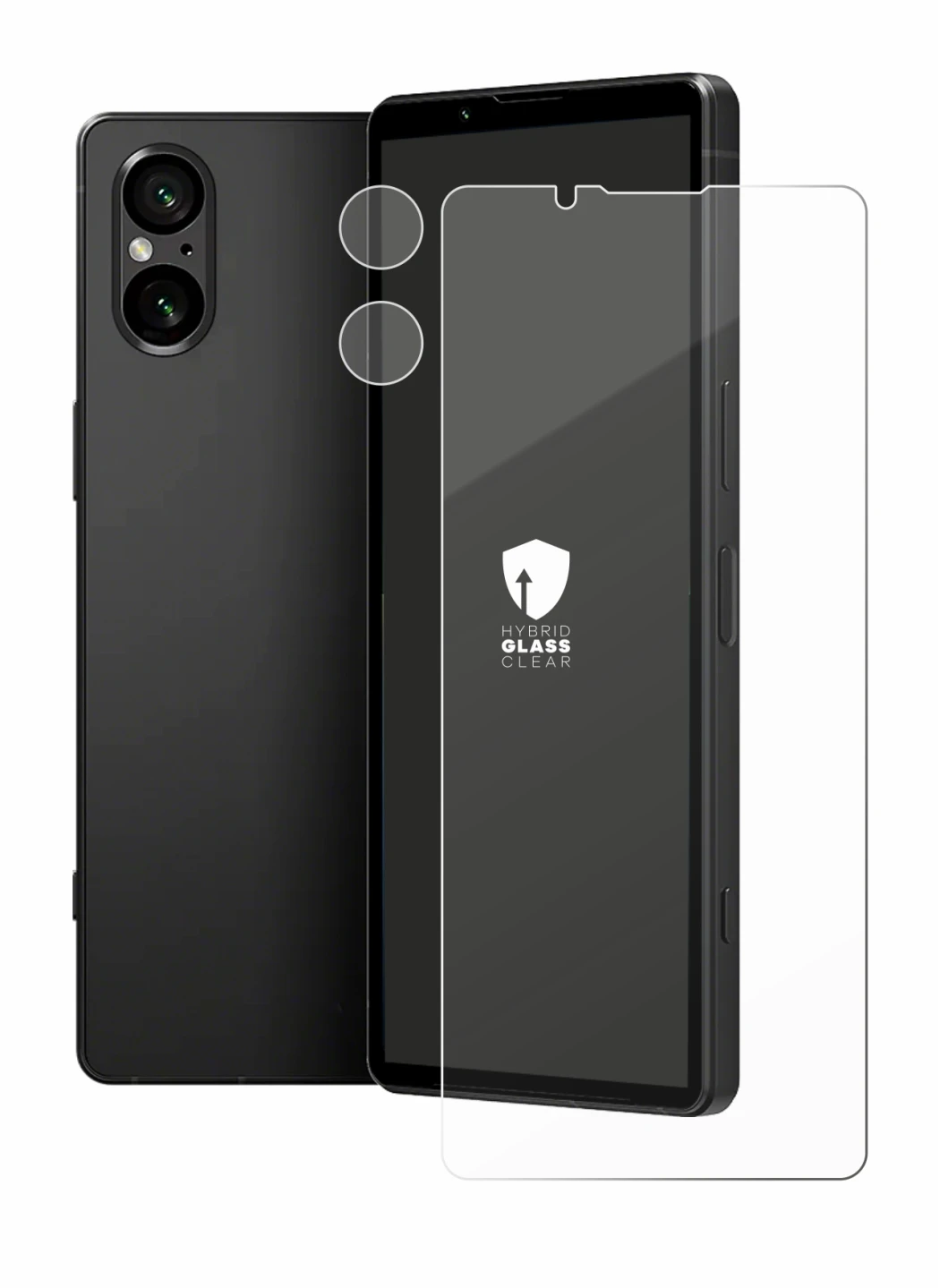 Image of the device Sony Xperia 5 V (Front+Camera) with a wide variety of screen protectors.