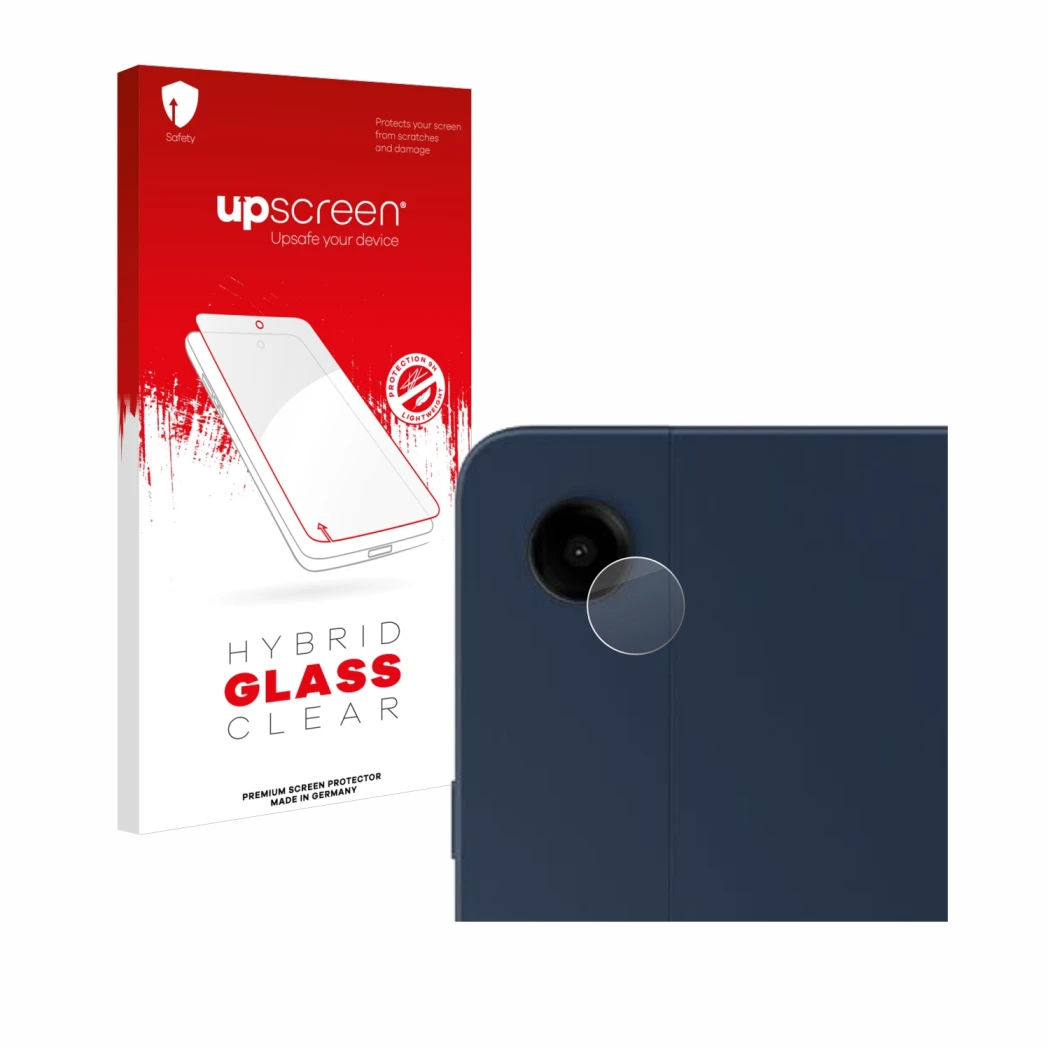 Front side of a product packaging with the brand logo upscreen. Next to it is the device Samsung Galaxy Tab A9 Plus 5G (ONLY C