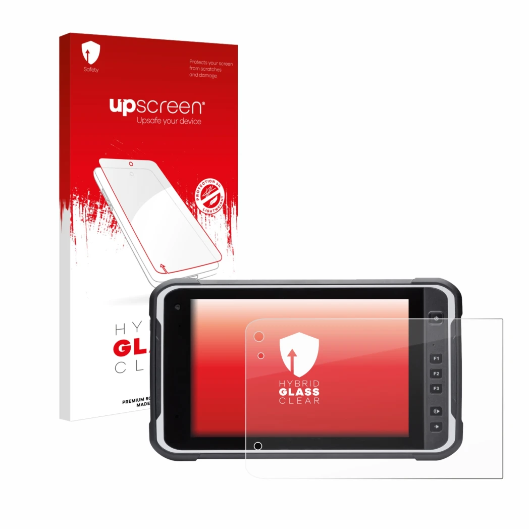 Front side of a product packaging with the brand logo upscreen. Next to it is the device Handheld Algiz RT8 shown with the cor