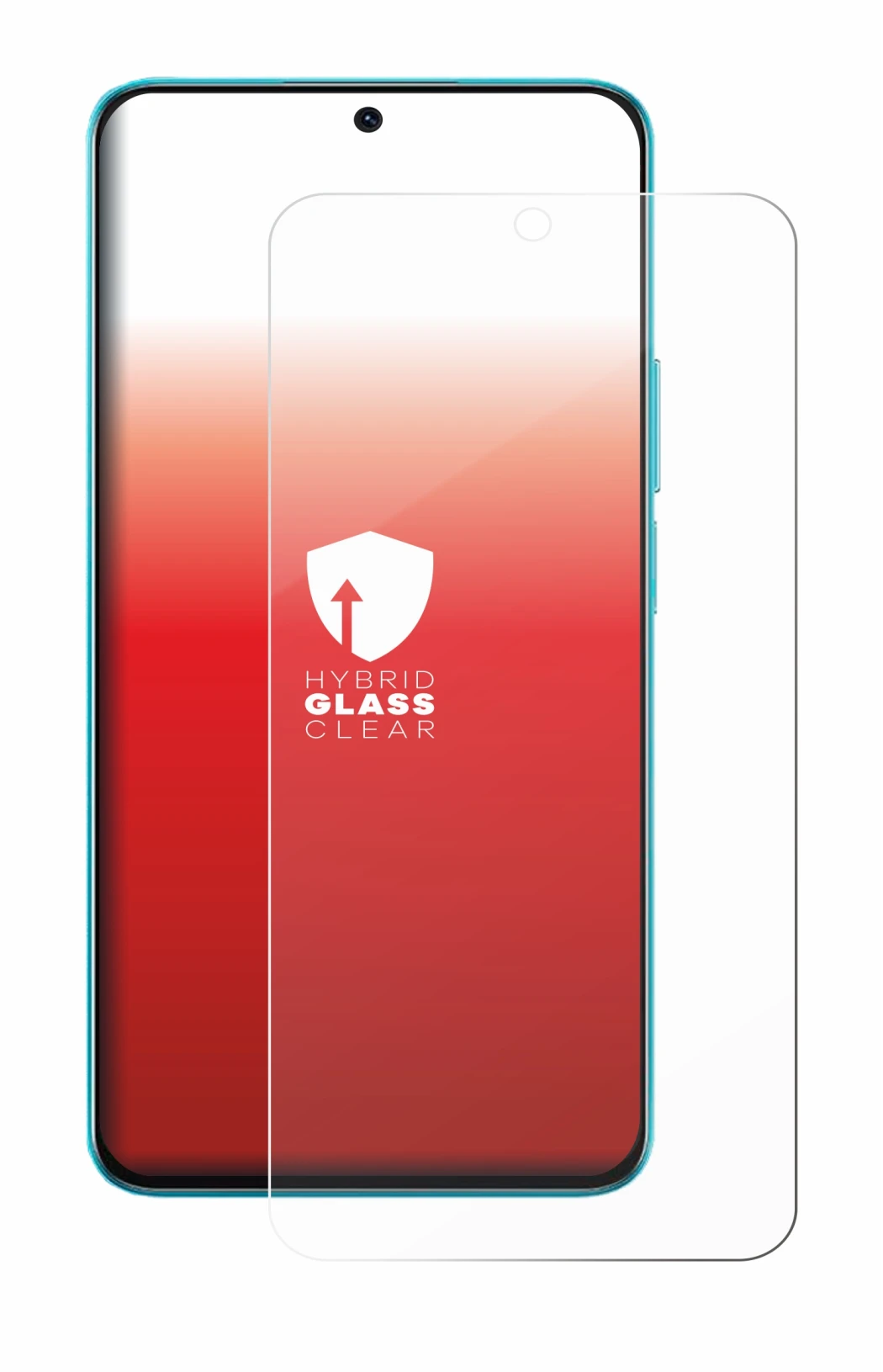 Image of the device Honor X8A with a wide variety of screen protectors.