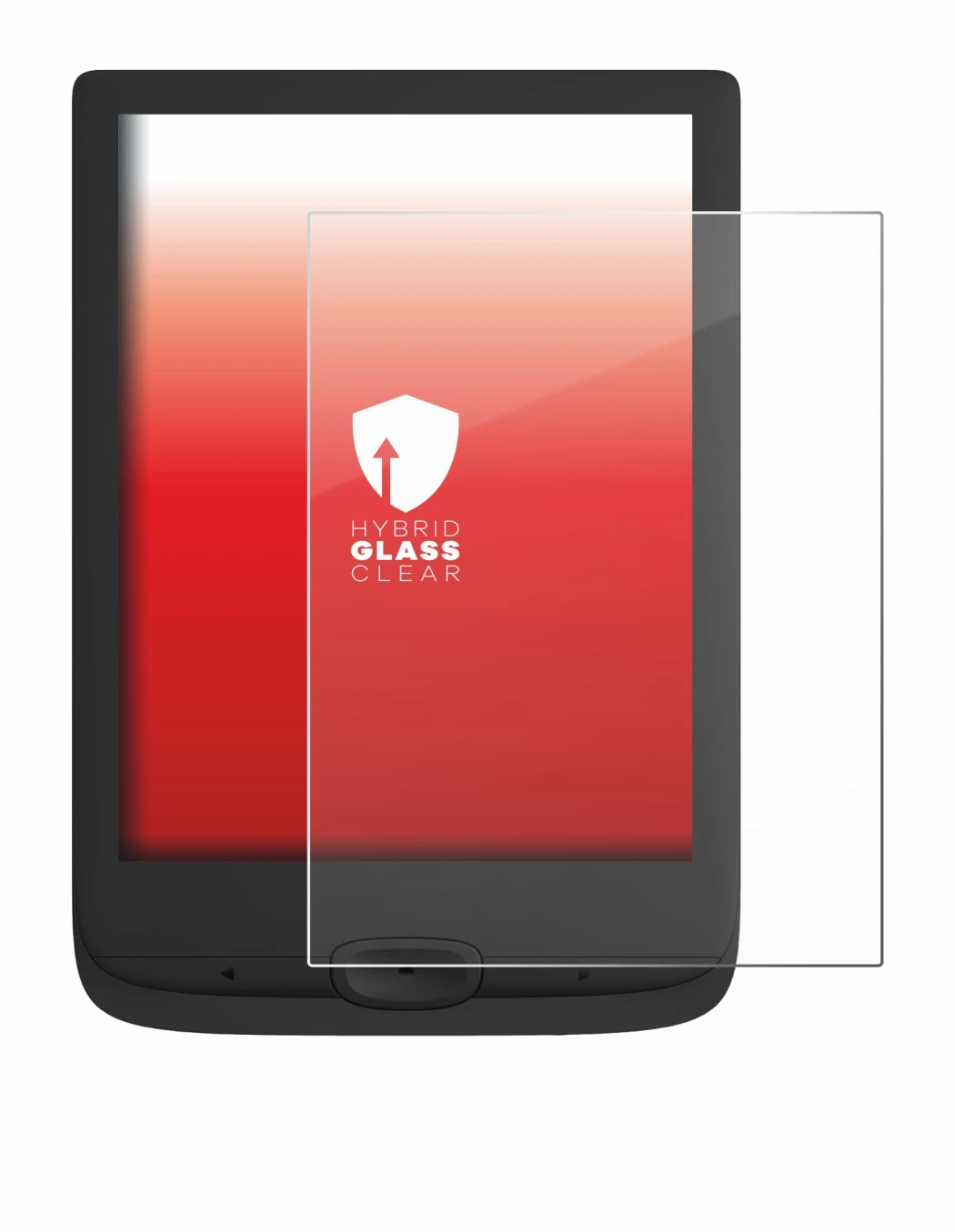 Image of the device PocketBook Basic Lux 4 with a wide variety of screen protectors.