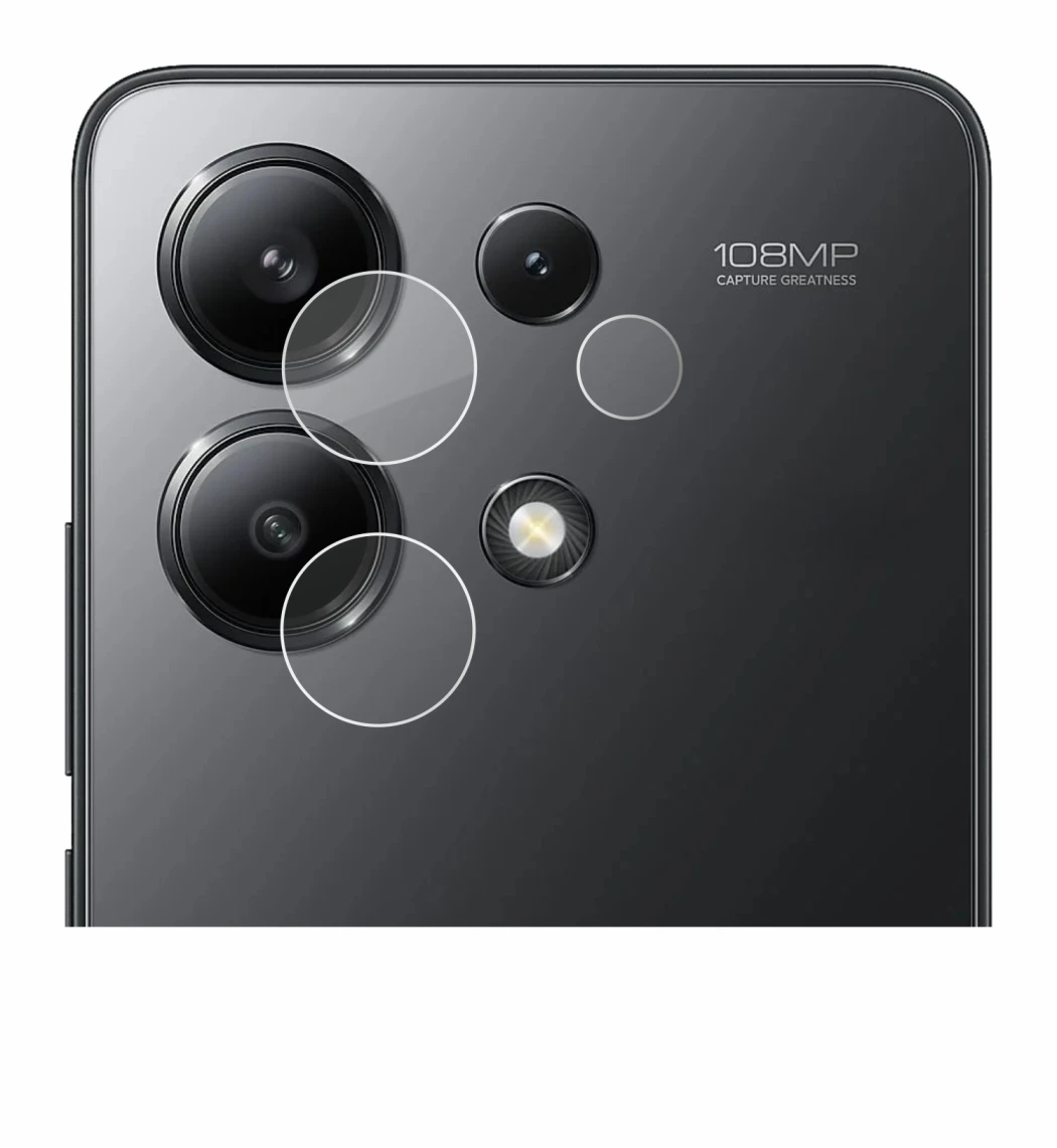 Image of the device Xiaomi Redmi Note 13 (ONLY Camera Lens) with a wide variety of screen protectors.