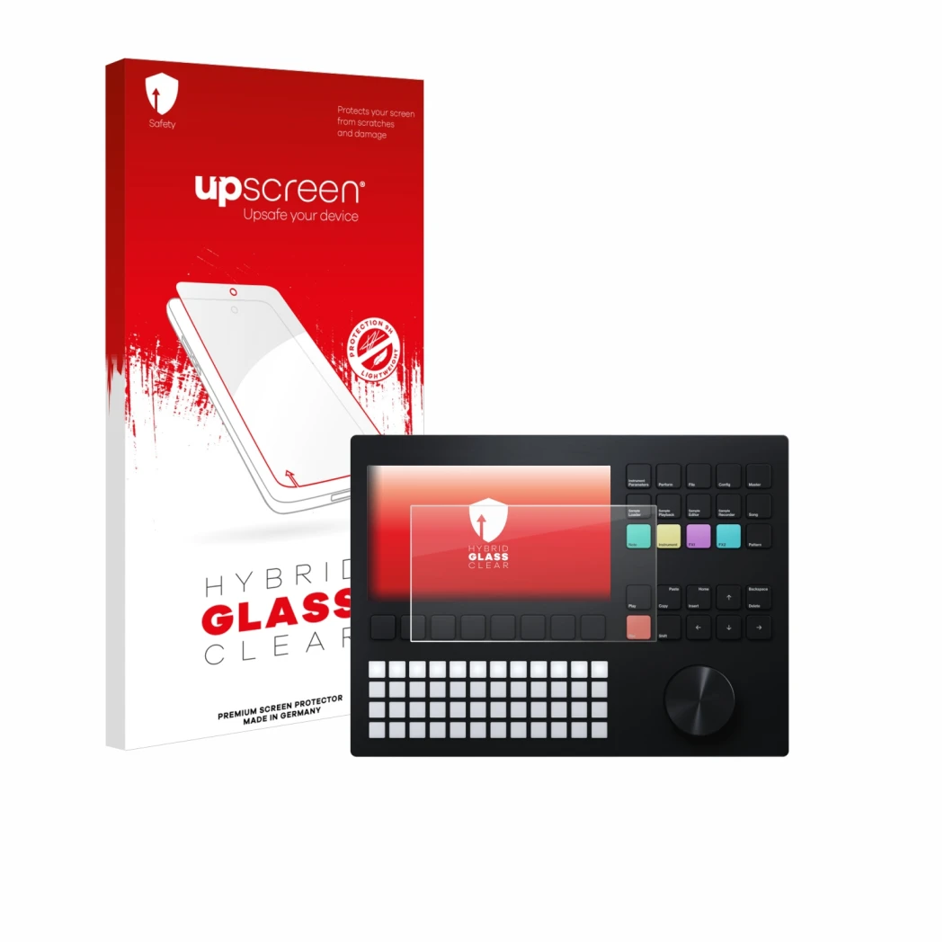 Front side of a product packaging with the brand logo upscreen. Next to it is the device Polyend Tracker shown with the corres