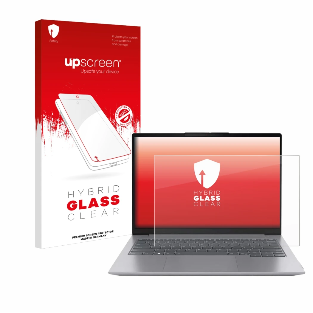 Front side of a product packaging with the brand logo upscreen. Next to it is the device Lenovo ThinkBook 16 Gen 6 shown with 