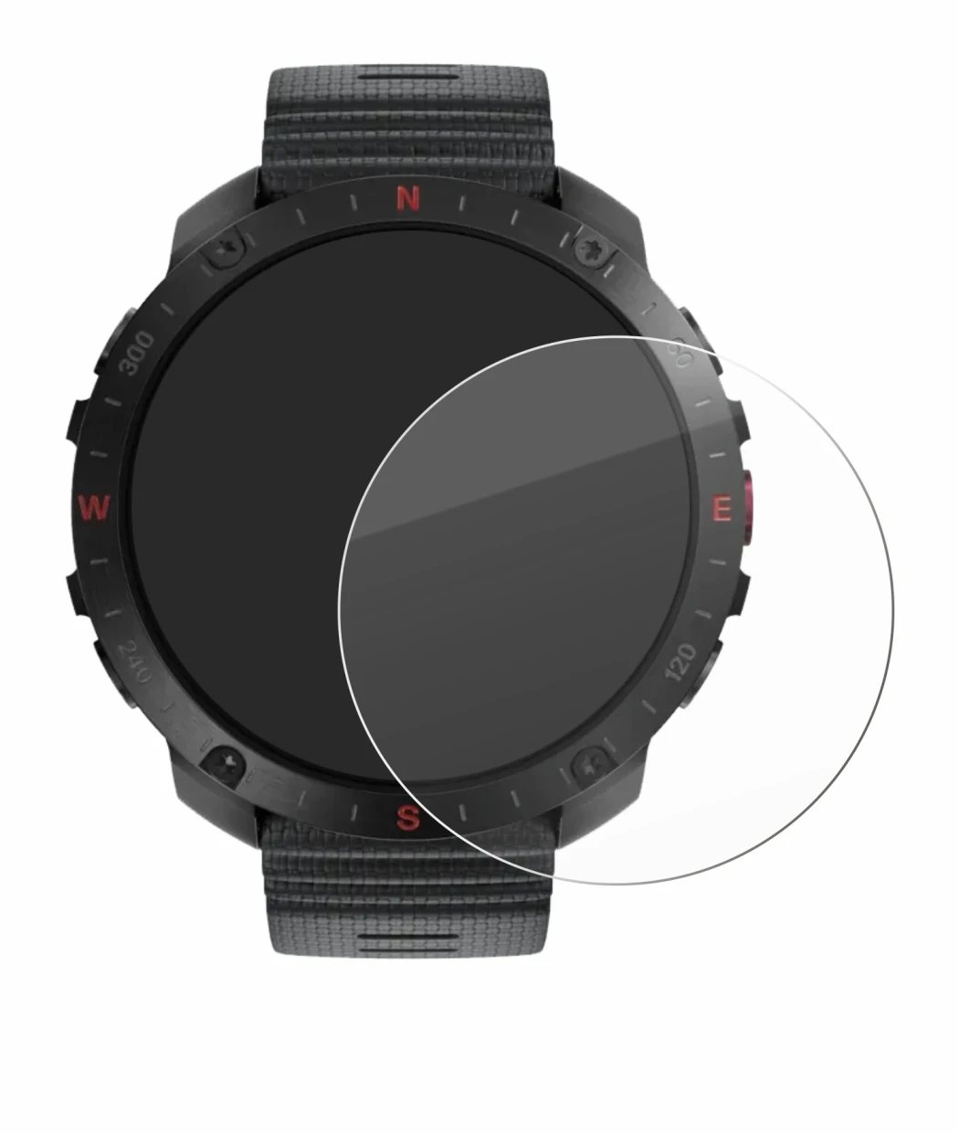 Image of the device Polar Grit X2 Pro with a wide variety of screen protectors.