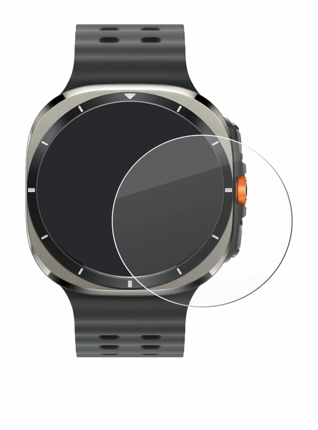 Image of the device Samsung Galaxy Watch Ultra (47 mm) with a wide variety of screen protectors.