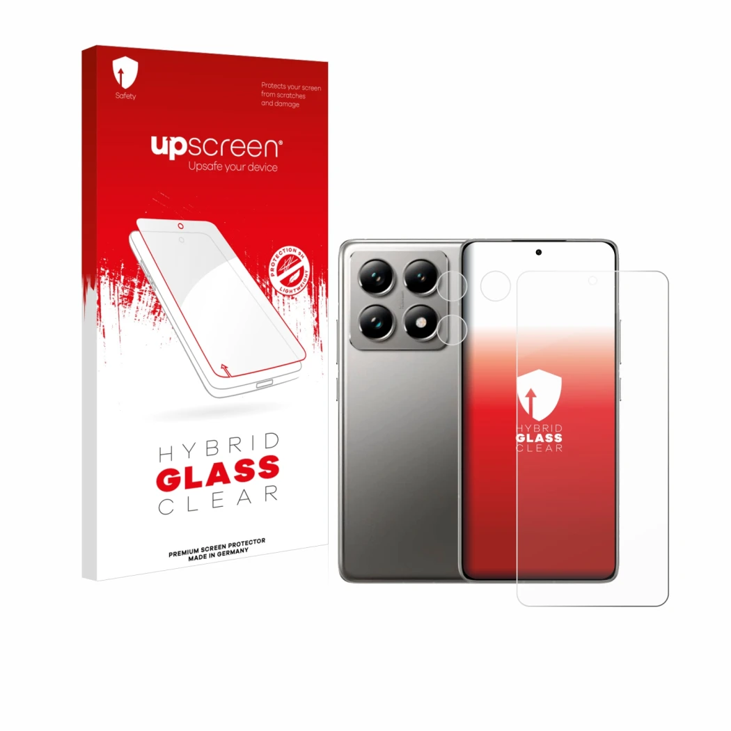 Front side of a product packaging with the brand logo upscreen. Next to it is the device Xiaomi 14T Pro (Front+Camera) shown w