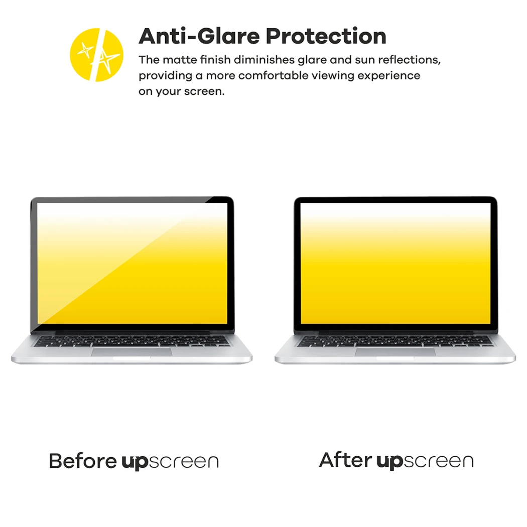 Two devices compared – on the left with strong screen reflections, on the right anti-glare thanks to upscreen protective film.