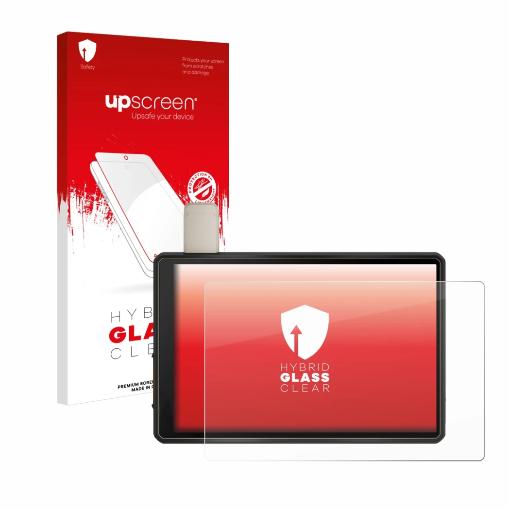 Front side of a product packaging with the brand logo upscreen. Next to it is the device Garmin Tread XL Overland Edition 10