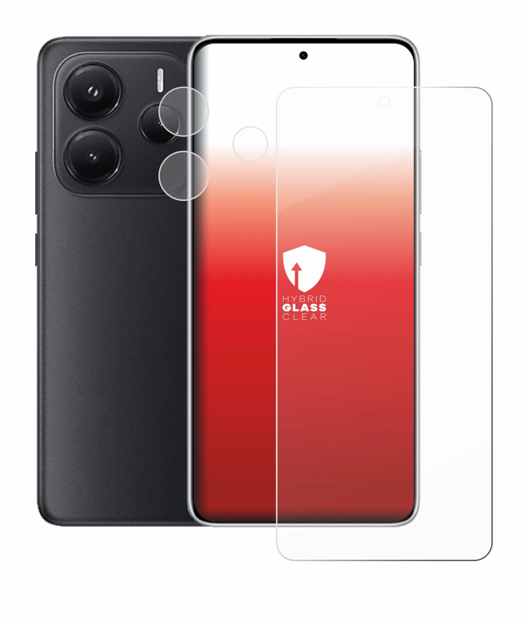 Image of the device Xiaomi Redmi Note 14 (Front+Camera) with a wide variety of screen protectors.