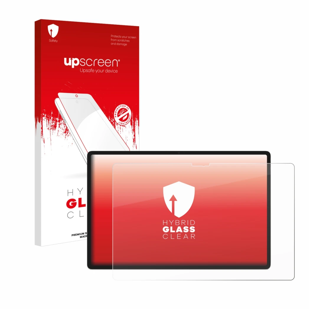 Front side of a product packaging with the brand logo upscreen. Next to it is the device Lenovo Yoga Tab Plus 2025 shown with