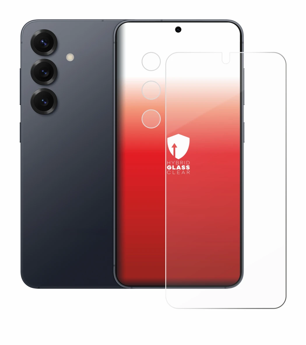 Image of the device Samsung Galaxy S25 (Front+Camera) with a wide variety of screen protectors.