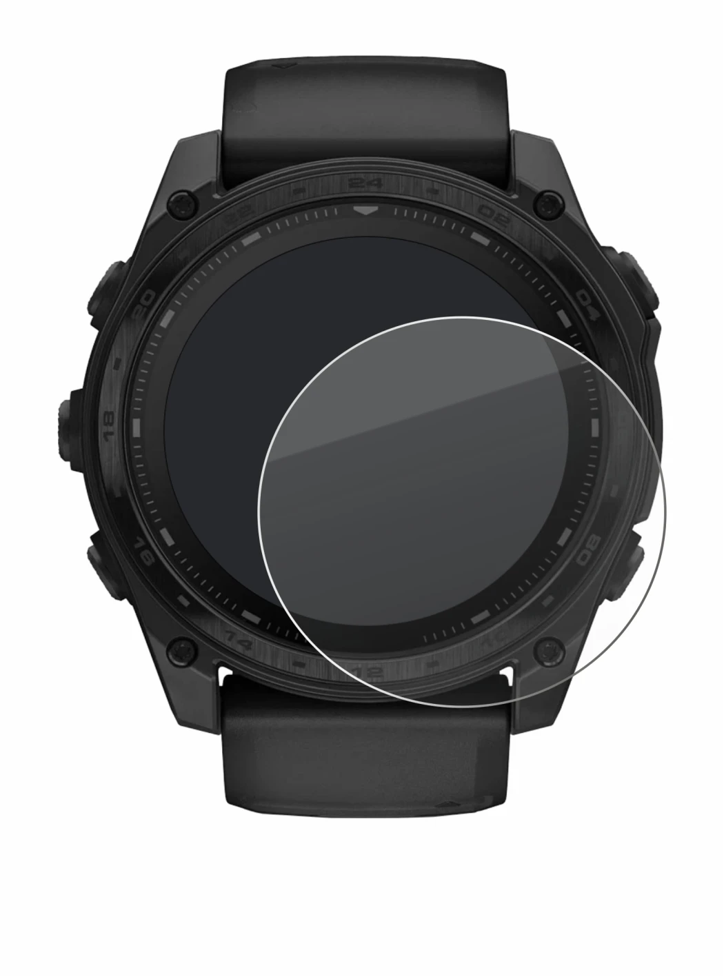 Image of the device Garmin Tactix 8 Solar (51 mm) with a wide variety of screen protectors.