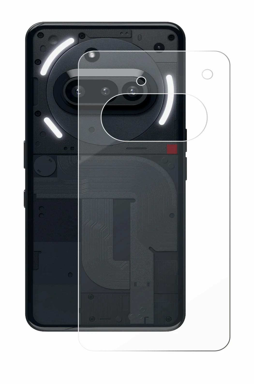 Image of the device Nothing Phone (3a) (Back) with a wide variety of screen protectors.