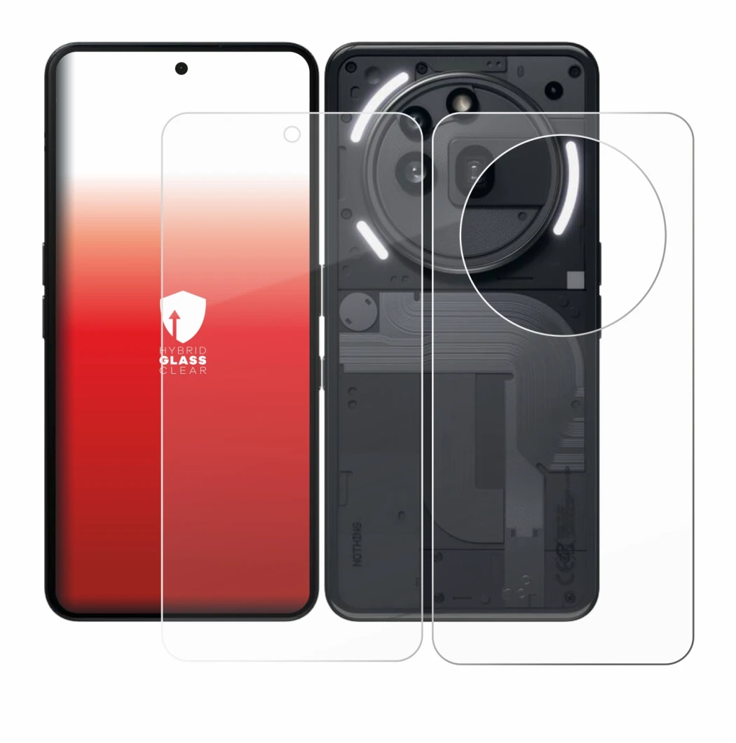 Image of the device Nothing Phone (3a) Pro (Front+Back) with a wide variety of screen protectors.