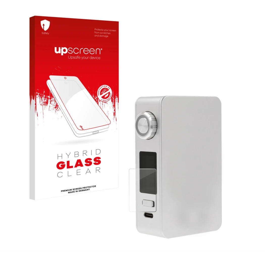 Front side of a product packaging with the brand logo upscreen. Next to it is the device Lost Vape Centaurus M200 shown with t